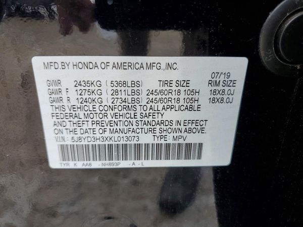 2019 ACURA MDX Standard
