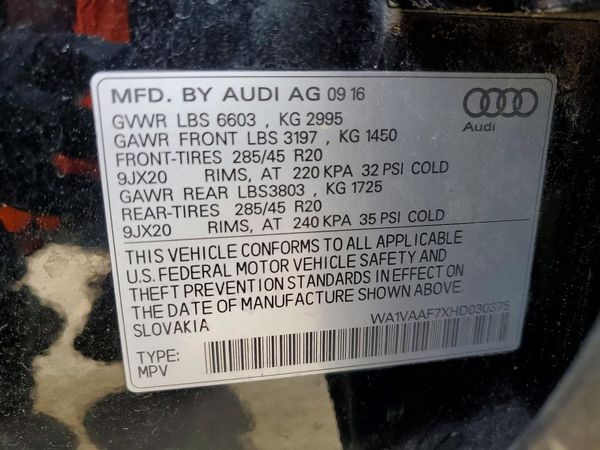 2017 AUDI Q7 quattro Prestige