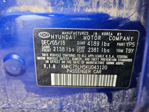 2019 HYUNDAI IONIQ ELECTRIC