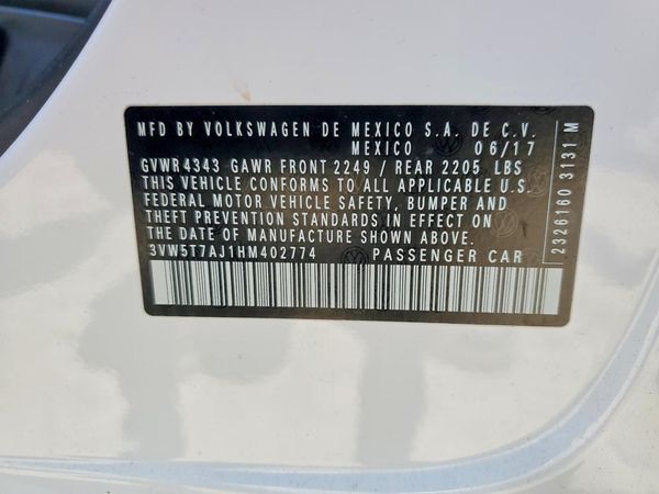 2017 VOLKSWAGEN JETTA
