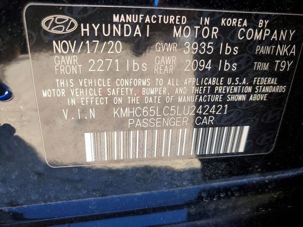 2020 HYUNDAI IONIQ HYBRID
