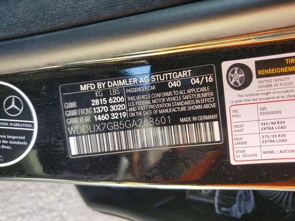 2016 MERCEDES-BENZ S Mercedes-benz S600