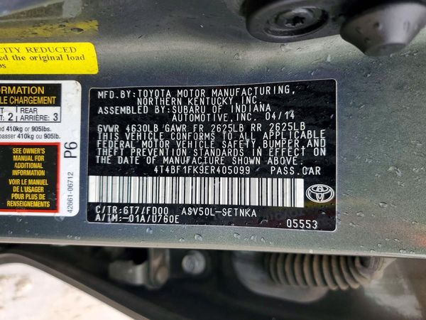 2014 TOYOTA CAMRY
