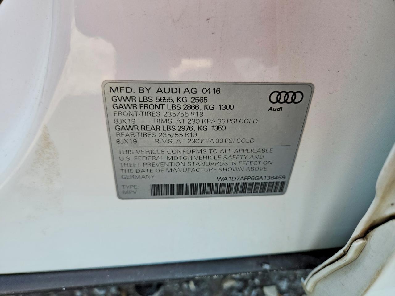 2016 AUDI Q5
