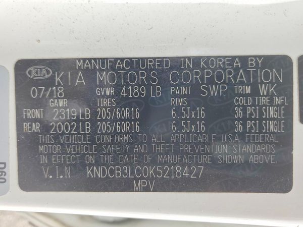 2019 KIA NIRO FE (HEV), LX (HEV)