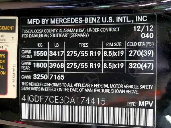2013 MERCEDES-BENZ GL GL450 4MATIC