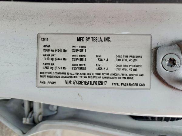 2020 TESLA MODEL 3