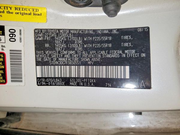 2015 TOYOTA SIENNA