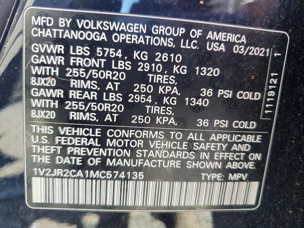 2021 VOLKSWAGEN ATLAS