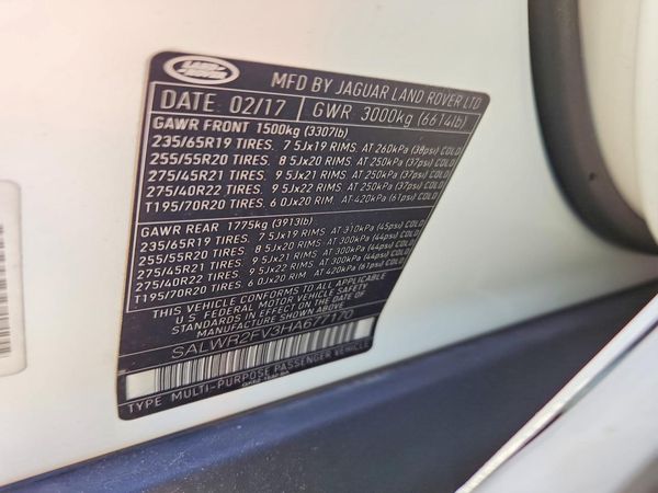2017 LAND ROVER RANGE ROVER SPORT