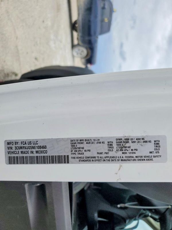 2022 RAM PROMASTER 3500 High Roof
