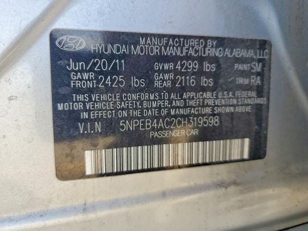 2012 HYUNDAI SONATA Middle-low level