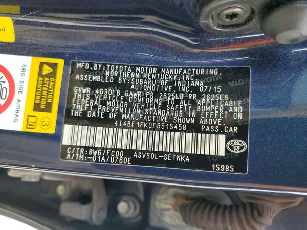 2015 TOYOTA CAMRY