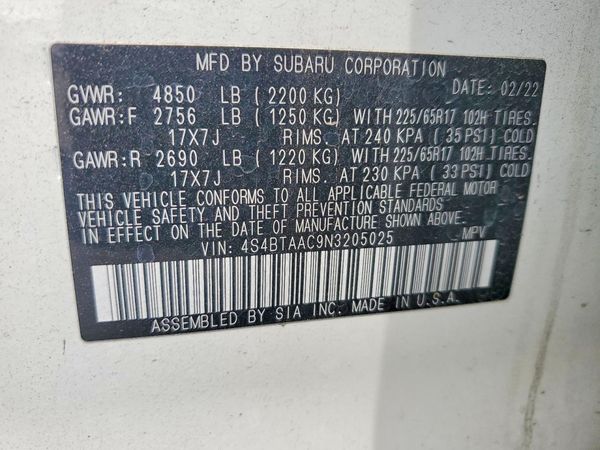 2022 SUBARU OUTBACK Base