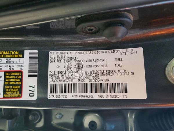 2017 TOYOTA TACOMA