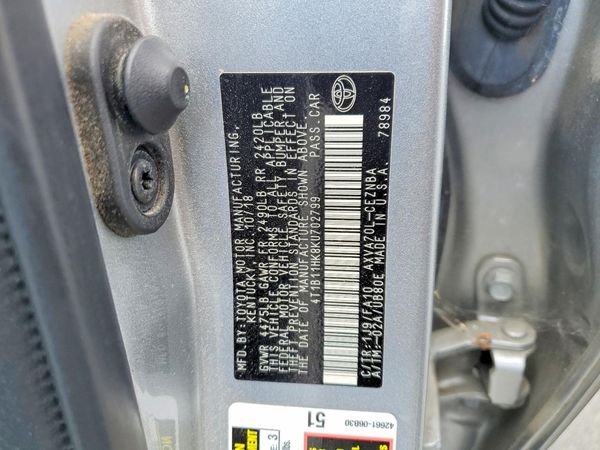 2019 TOYOTA CAMRY L/LE/SE/XLE