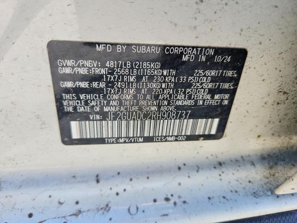 2024 SUBARU CROSSTREK Premium — VINS