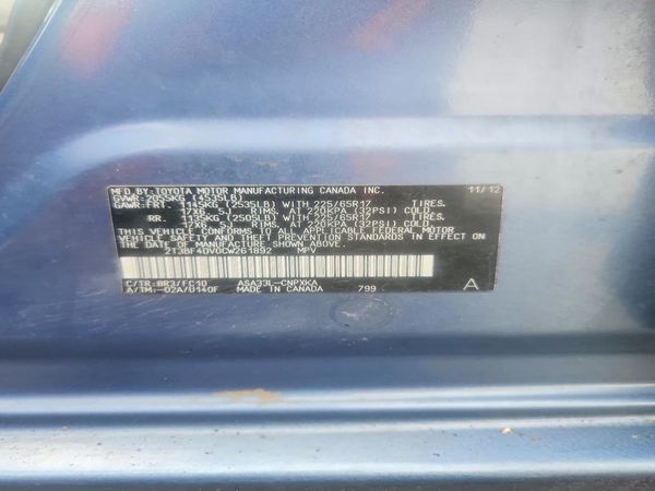 2012 TOYOTA RAV4 BASE Standard