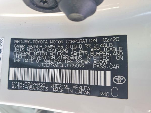 2020 TOYOTA COROLLA LE