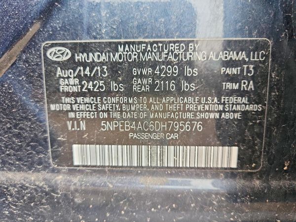 2013 HYUNDAI SONATA GLS/ GLS Popular — VINS