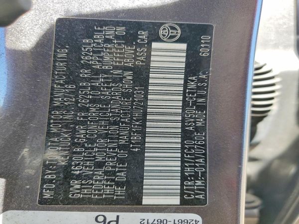 2017 TOYOTA CAMRY LE/SE/XLE/XSE