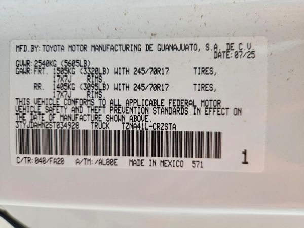 2025 TOYOTA TACOMA
