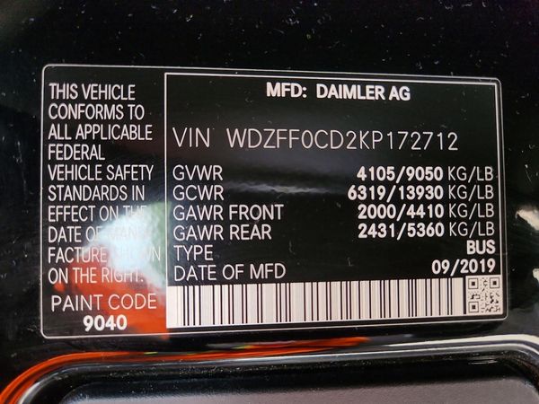 2019 MERCEDES-BENZ SPRINTER