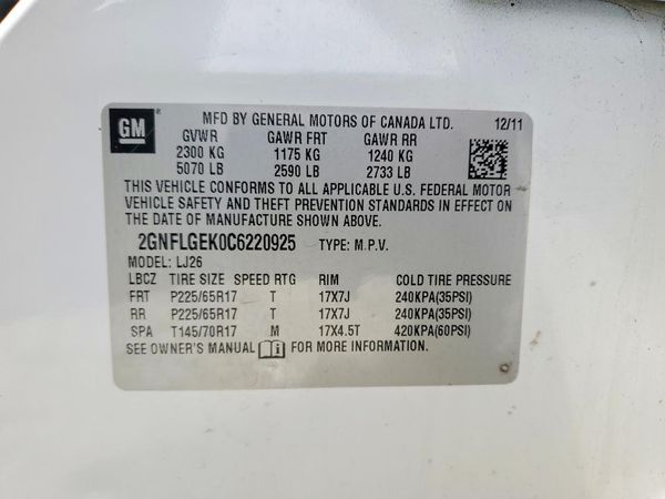 2012 CHEVROLET EQUINOX