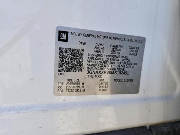 2021 CHEVROLET EQUINOX Premier (1LZ) — VINS