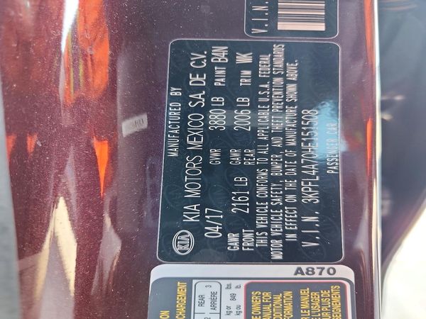 2017 KIA FORTE LX Popular, S