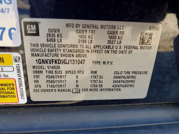 2016 CHEVROLET TRAVERSE LS