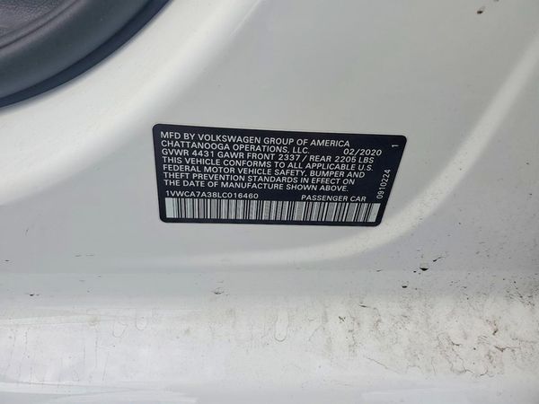 2020 VOLKSWAGEN PASSAT SEL