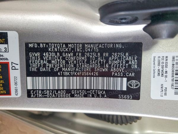 2015 TOYOTA CAMRY