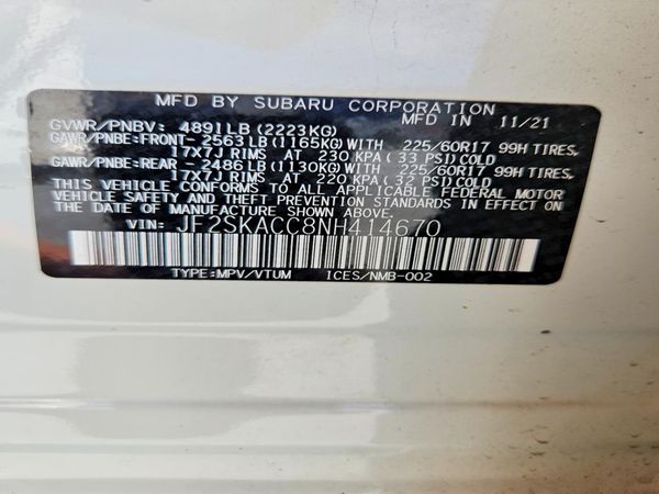 2022 SUBARU FORESTER Base Plus