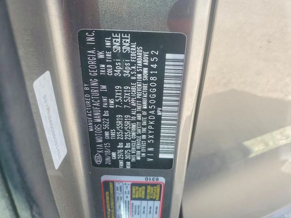 2016 KIA SORENTO SX / SX Limited