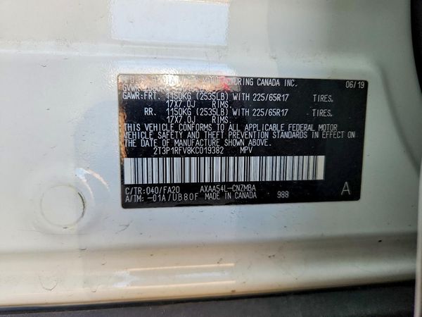 2019 TOYOTA RAV4 XLE / XLE Premium 4WD