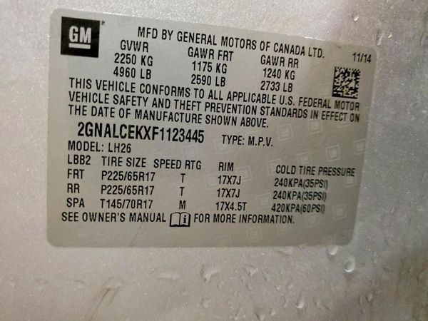 2015 CHEVROLET EQUINOX 2LT