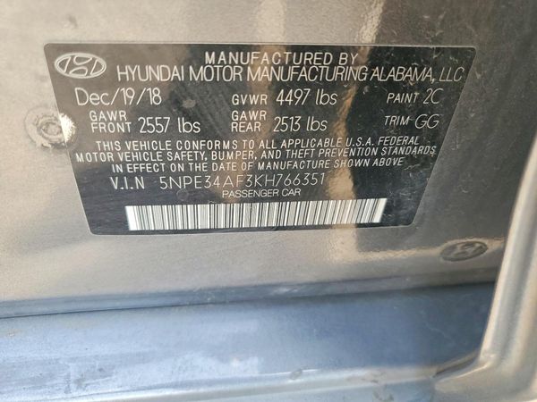 2019 HYUNDAI SONATA