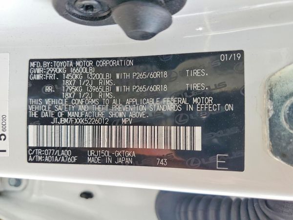 2019 LEXUS GX 460 Base