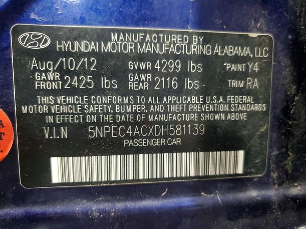 2013 HYUNDAI SONATA