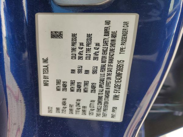 2022 TESLA MODEL 3