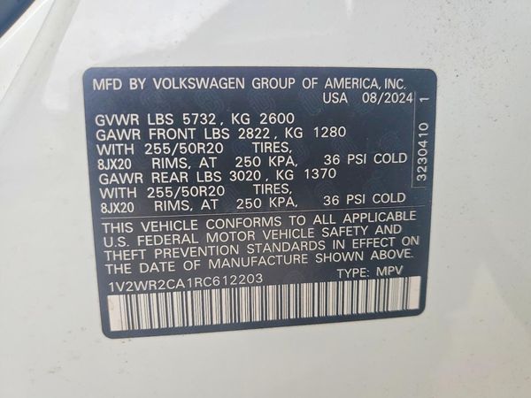 2024 VOLKSWAGEN ATLAS SE w/ Technology — VINS