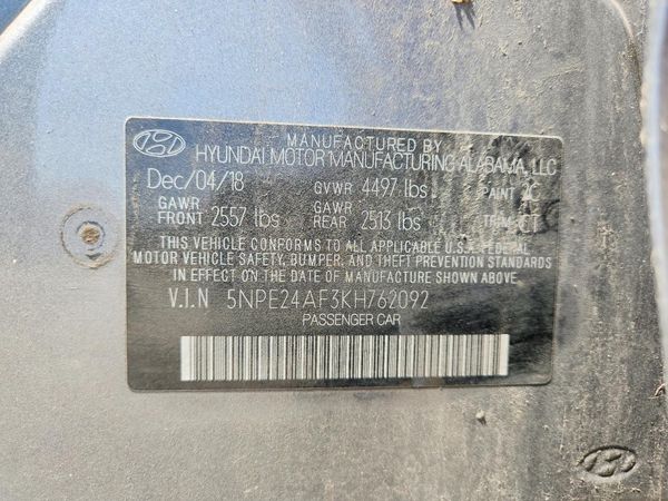 2019 HYUNDAI SONATA