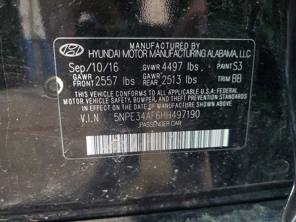 2017 HYUNDAI SONATA