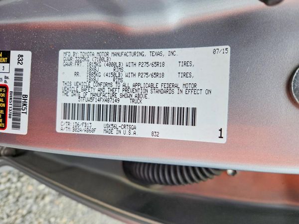 2015 TOYOTA TUNDRA SR5 Grade