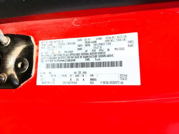 2017 FORD F150 Regular Cab