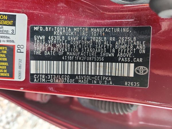 2015 TOYOTA CAMRY