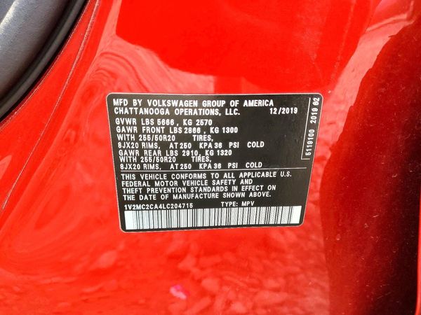 2020 VOLKSWAGEN ATLAS CROSS SPORT 4Motion SEL
