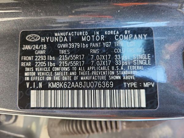 2018 HYUNDAI KONA SEL with Tech Pkg