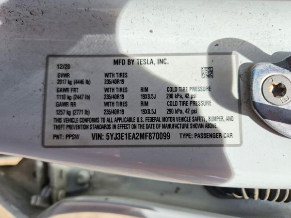 2021 TESLA MODEL 3